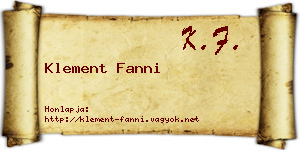 Klement Fanni névjegykártya